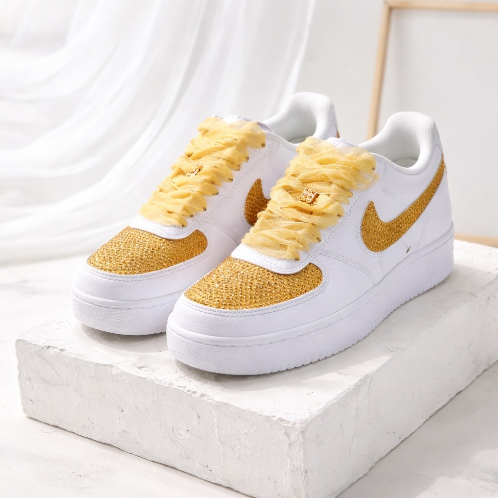 Custom Nike Air AF1 Rhinestone Shoe, Wedding , Prom, Dance, Quincenera - Picture 5 of 13